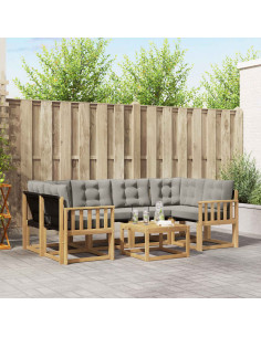 Set di divani da esterno 7 pcs Bianco e Grigio Chiaro