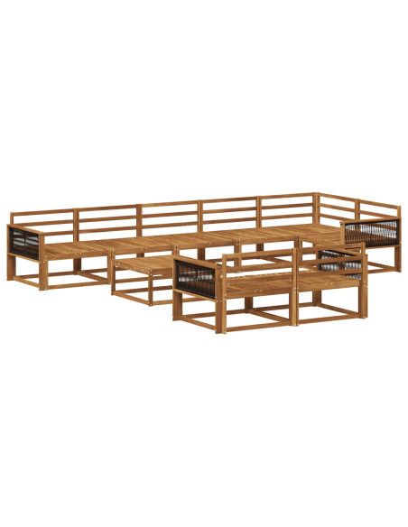 Set di divani da esterno 9 pcs Naturale
