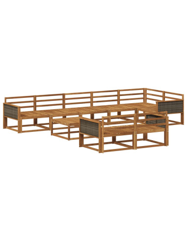 Set di divani da esterno 9 pcs Naturale