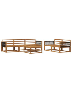 Set di divani da esterno 6 pcs Naturale