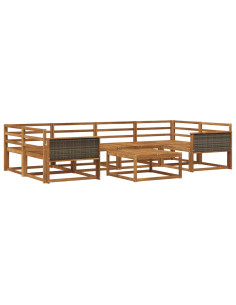 Set di divani da esterno 7 pcs Naturale