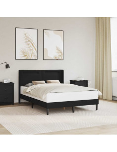 Struttura del letto con testiera Nero 160 x 200 cm Similpelle