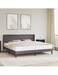 Struttura del letto con testiera Grigio 180 x 200 cm Similpelle