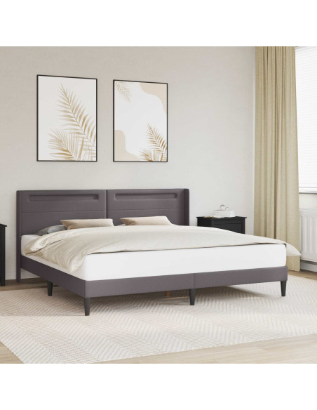 Struttura del letto con testiera Grigio 180 x 200 cm Similpelle