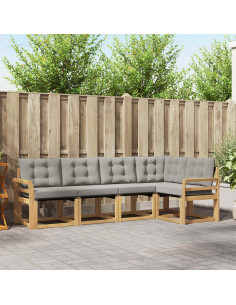 Set di divani da esterno 5 pcs Bianco e Grigio Chiaro
