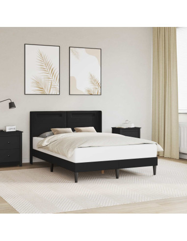 Struttura del letto con testiera Nero 140 x 190 cm Similpelle