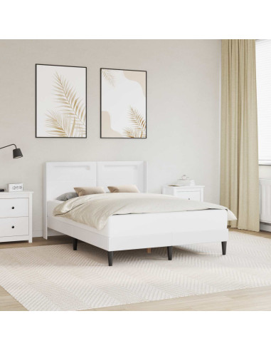 Struttura del letto con testiera Bianco 140 x 200 cm Similpelle
