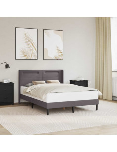 Struttura del letto con testiera Grigio 160 x 200 cm Similpelle