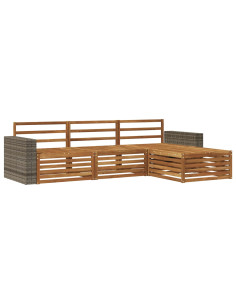 Set di divani da esterno 4 pcs Naturale