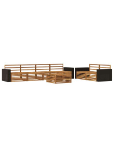 Set di divani da esterno 7 pcs Naturale