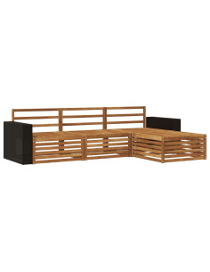 Set di divani da esterno 5 pcs Legno di Acacia Massello