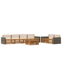 Set di divani da esterno 7 pcs Naturale