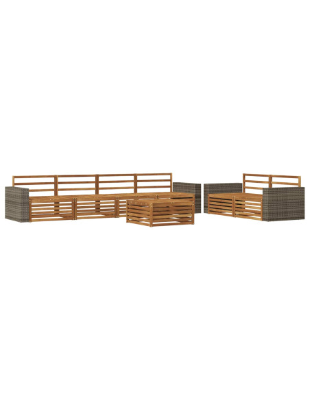 Set di divani da esterno 7 pcs Naturale