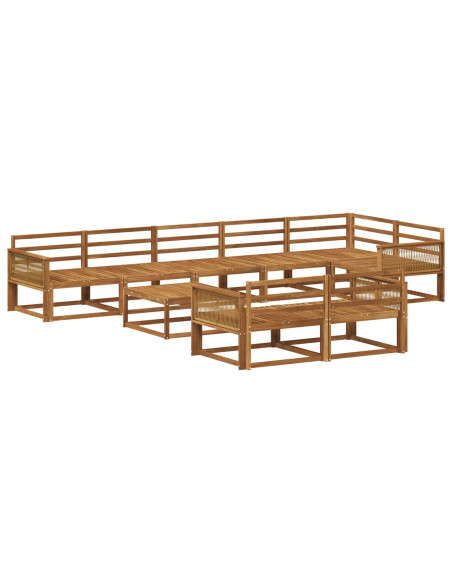 Set di divani da esterno 9 pcs Naturale