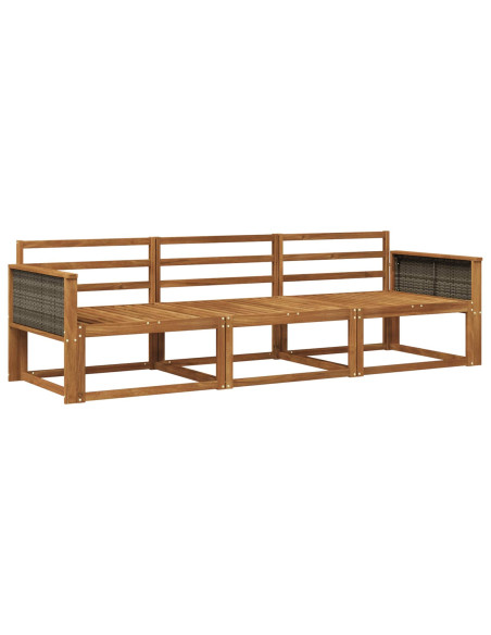 Set di divani da esterno 3 pcs Naturale