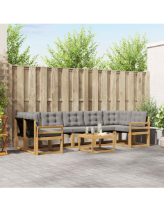 Set di divani da esterno 8 pcs Bianco e Grigio Chiaro