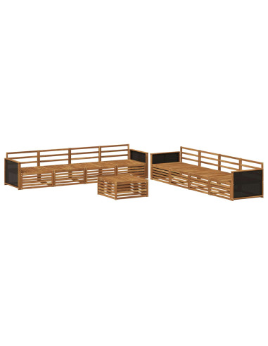 Set di divani da esterno 9 pcs Naturale