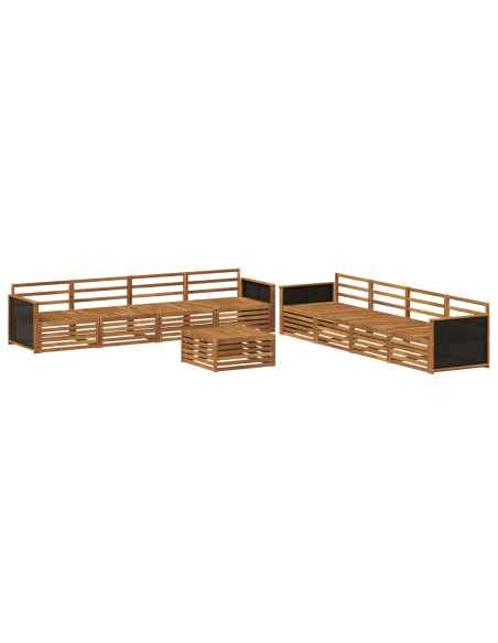 Set di divani da esterno 9 pcs Naturale