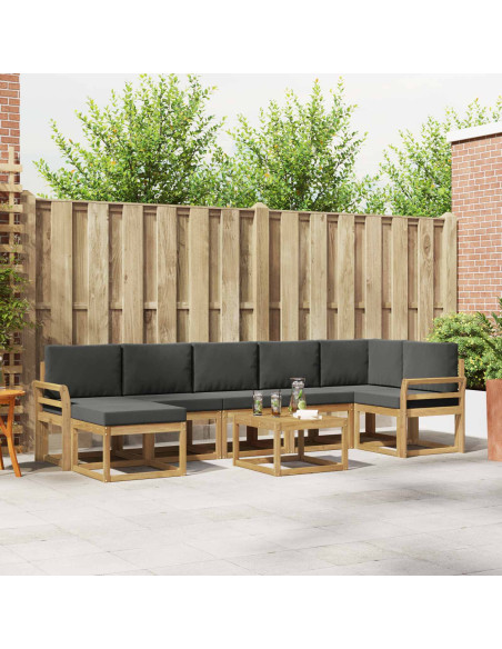 Set di divani da esterno 8 pcs Bianco e Antracite Poliestere