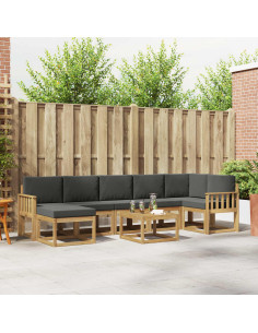 Set di divani da esterno 8 pcs Bianco e Antracite Poliestere