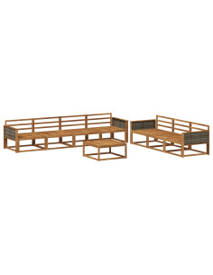 Set di divani da esterno 8 pcs Naturale