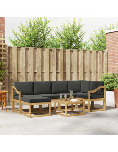 Set di divani da esterno con cuscino 7 pcs Bianco e Antracite