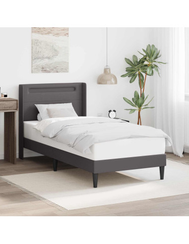 Struttura del letto con testiera Grigio 80 x 200 cm Similpelle