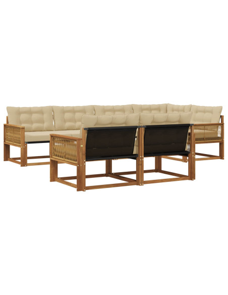 Set di divani da esterno con cuscino 7 pcs Naturale e Beige