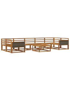 Set di divani da esterno 8 pcs Naturale