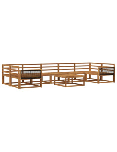 Set di divani da esterno 8 pcs Naturale