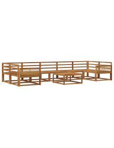 Set di divani da esterno 8 pcs Naturale