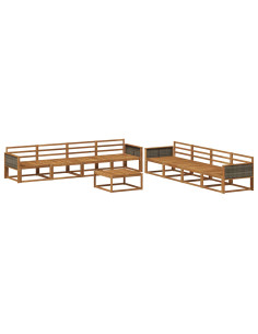 Set di divani da esterno 9 pcs Naturale