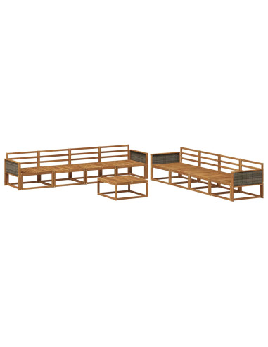Set di divani da esterno 9 pcs Naturale