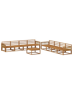 Set di divani da esterno 9 pcs Naturale