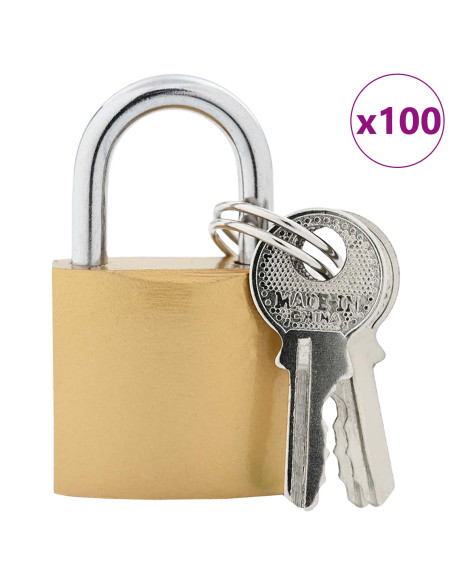 U Lock con Chiavi 100 pcs Ottone Ferro