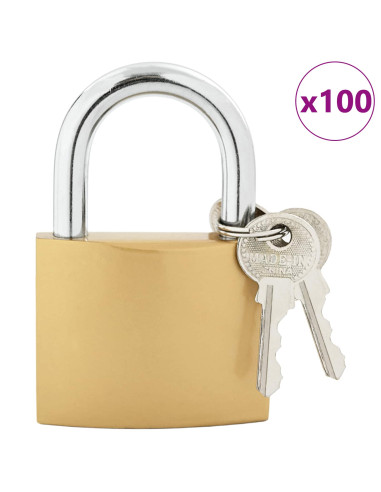 U Lock con Chiavi 100 pcs Ottone Ferro