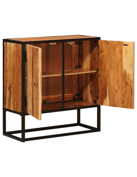 Credenza Beta Naturale 70 x 30 x 75 cm Legno di Acacia Massello