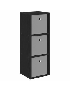 Credenza con cassetto Rovere Nero 31 x 27 x 85 cm 2
