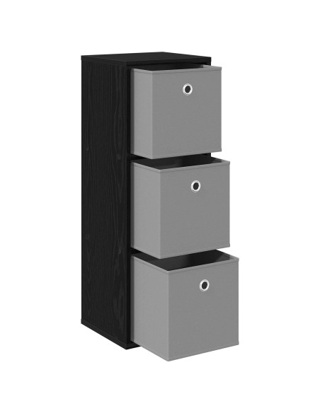 Credenza con cassetto Rovere Nero 31 x 27 x 85 cm