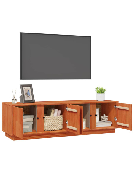 Mobile TV Marrone Cera 140 x 40 x 40 cm Legno di pino massiccio