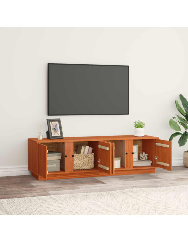 Mobile TV Marrone Cera 140 x 40 x 40 cm Legno di pino massiccio