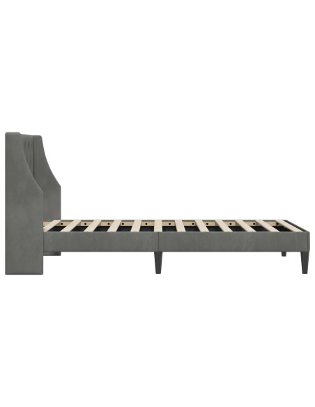 Struttura del letto Grigio scuro 90 x 190 cm Velluto