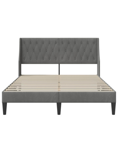 Struttura del letto Grigio scuro 140 x 190 cm Velluto