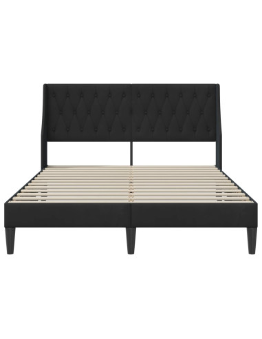 Struttura del letto con testiera Nero 140 x 190 cm Velluto