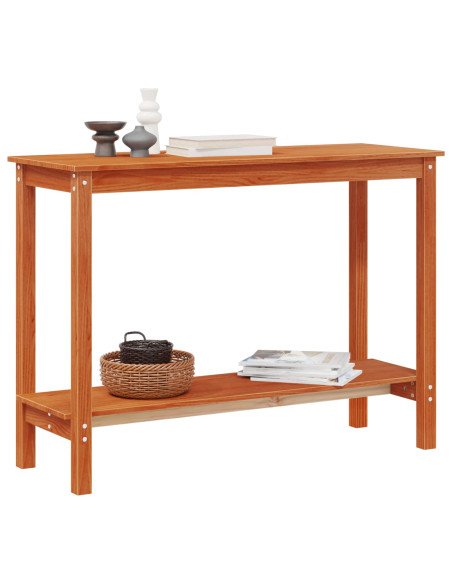 Tavolo consolle con lo scaffale Marrone Cera 110 x 40 x 80 cm