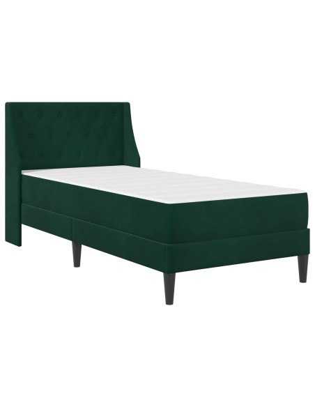 Struttura letto con materasso Verde Scuro 90 x 190 cm Velluto