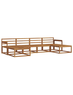 Set di divani 6 pcs Naturale Legno di Acacia Massello 2