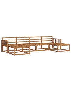 Set di divani 6 pcs Naturale Legno di Acacia Massello 2