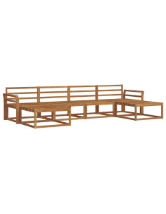 Set di divani 6 pcs Naturale Legno di Acacia Massello 2