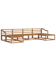 Set di divani 6 pcs Naturale Legno di Acacia Massello 2